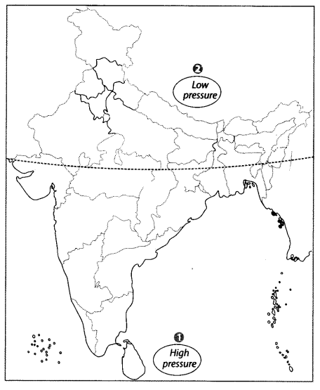 Class 9 Geography Map Work Chapter 4 Climate a4.1