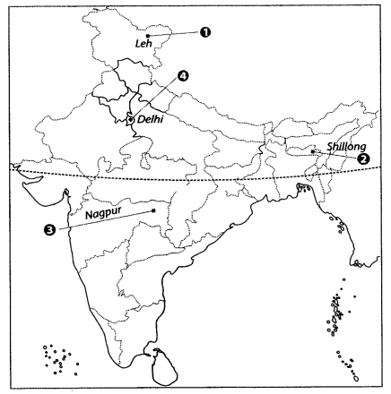 Class 9 Geography Map Work Chapter 4 Climate a5.1