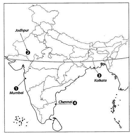 Class 9 Geography Map Work Chapter 4 Climate a6.1