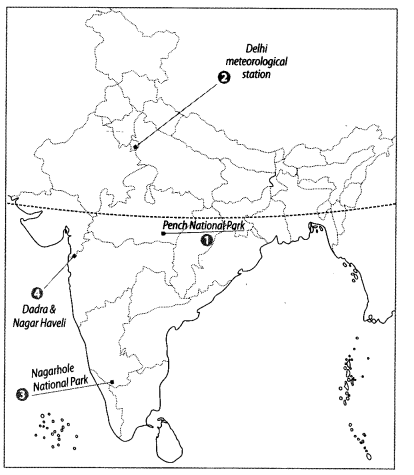 Class 9 Geography Map Work Chapter 4 Climate a8.1
