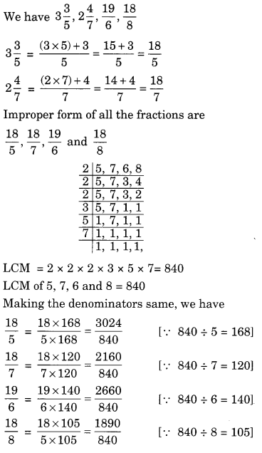 Fractions Class 6 Extra Questions Maths Chapter 7
