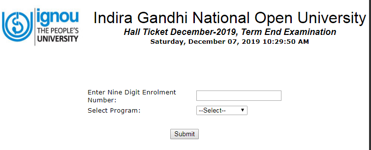 IGNOU-Hall-Ticket