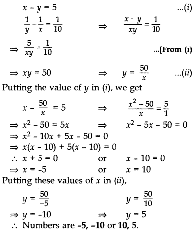 Important Questions for Class 10 Maths Chapter 4 Quadratic Equations 36