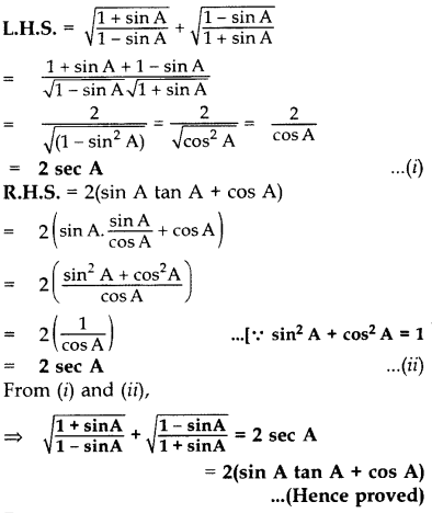 Important Questions for Class 10 Maths Chapter 8 Introduction to Trigonometry 64