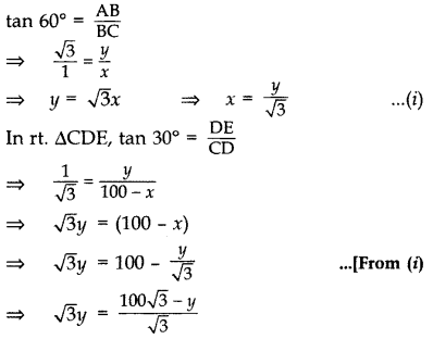 Important Questions for Class 10 Maths Chapter 9 Some Applications of Trigonometry 29
