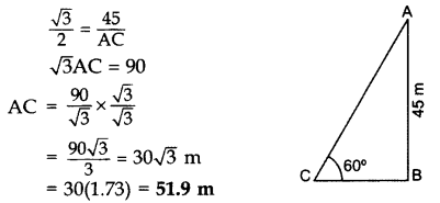 Important Questions for Class 10 Maths Chapter 9 Some Applications of Trigonometry 42