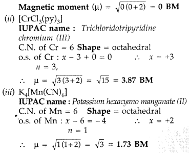 Important Questions for Class 12 Chemistry Chapter 9 Coordination Compounds Class 12 Important Questions 26