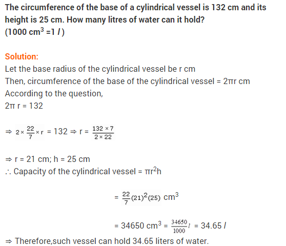 Maths NCERT Solutions Class 9 Chapter 13 Surface Areas and Volumes Ex 13.6 A1
