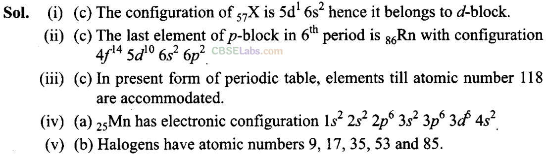 Periodic Classification Of Elements NCERT Exemplar Class 11