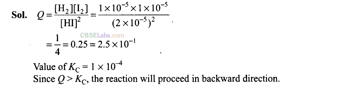 Chemical Equilibrium Class 11 Problems NCERT