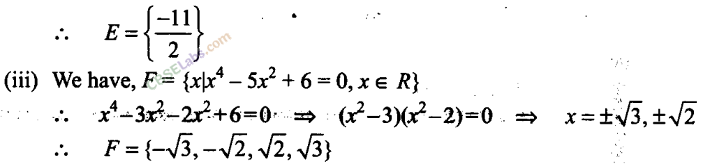 Class 11 Sets Extra Questions Chapter 1