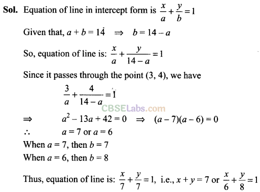 NCERT Exemplar Class 11 Straight Lines