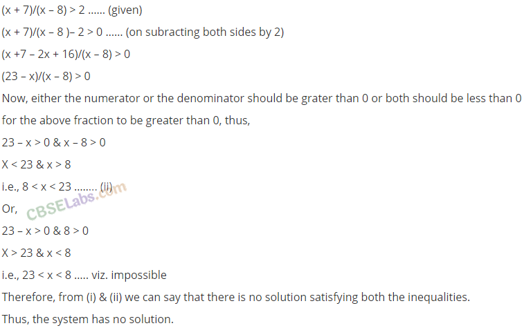 Linear Inequalities Class 11 Practice Questions NCERT