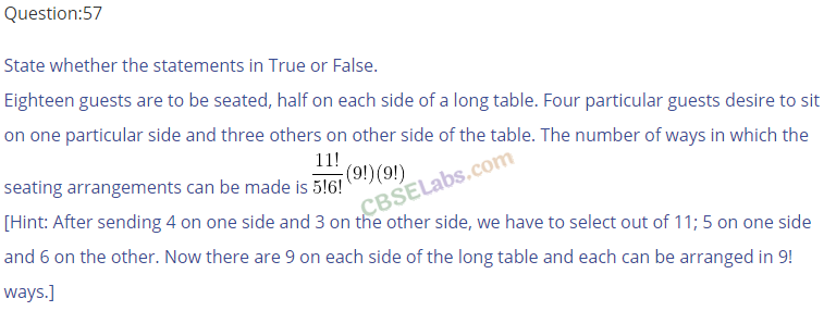 NCERT Exemplar Class 11 Maths Chapter 7 Permutations and Combinations