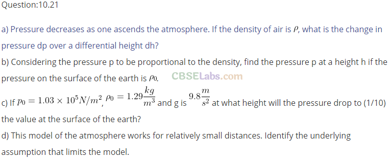 NCERT Exemplar Class 11 Physics Chapter 9 Mechanical Properties of Fluids-21