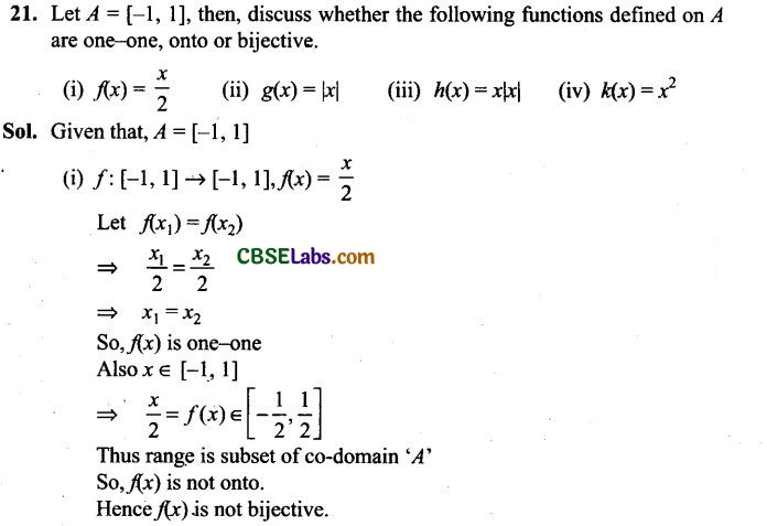 NCERT Exemplar Relations And Functions Class 12