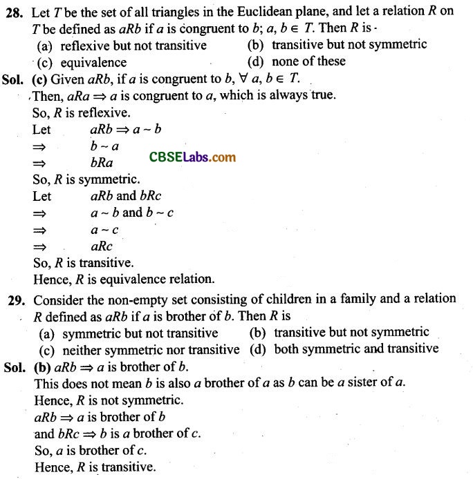 Exemplar Relations And Functions Class 12