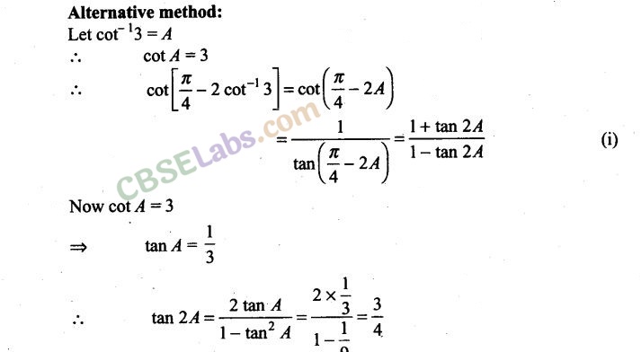 Inverse Trigonometric Functions NCERT Exemplar Solutions