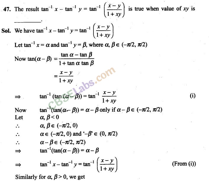 NCERT Exemplar Class 12 Maths Chapter 2 Inverse Trigonometric Functions-20