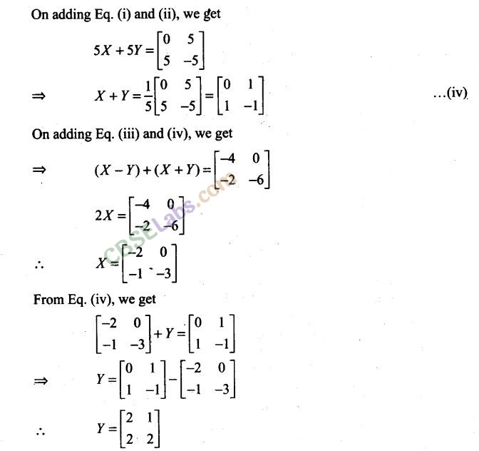 NCERT Exemplar Matrices Class 12