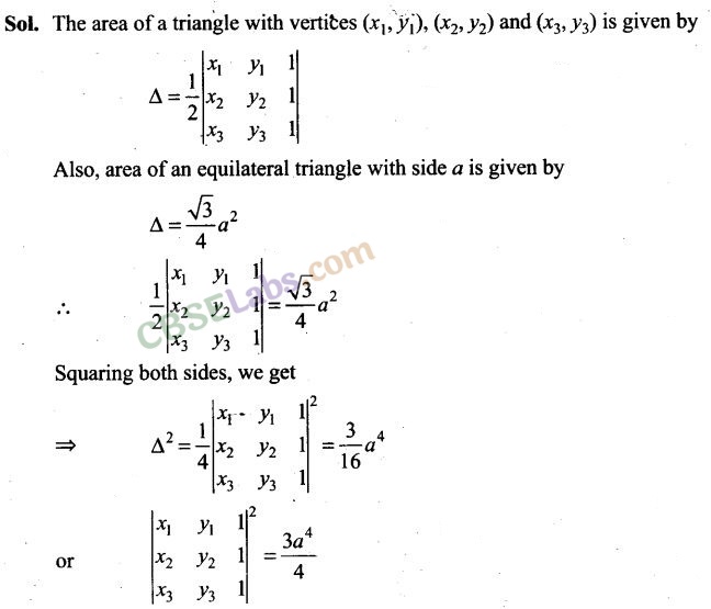 Determinants NCERT Exemplar Solutions Class 12