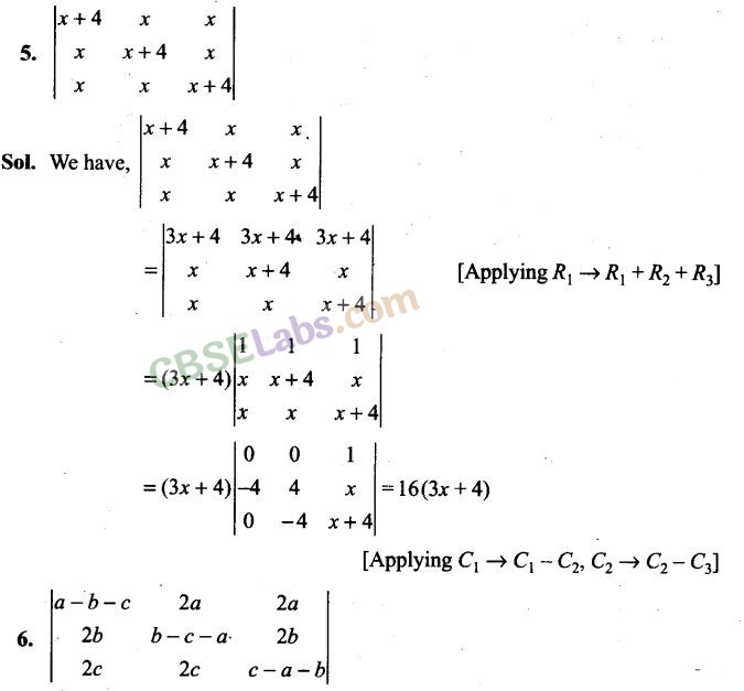 Determinants Class 12 Exemplar Solutions