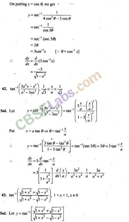 Continuity And Differentiability Exemplar Class 12