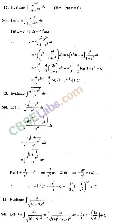 NCERT Exemplar Class 12 Integrals Chapter 7