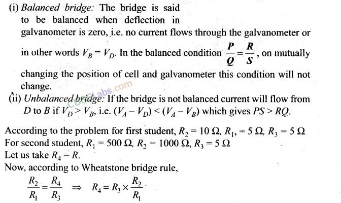 Current Electricity NCERT Exemplar Pdf Class 12