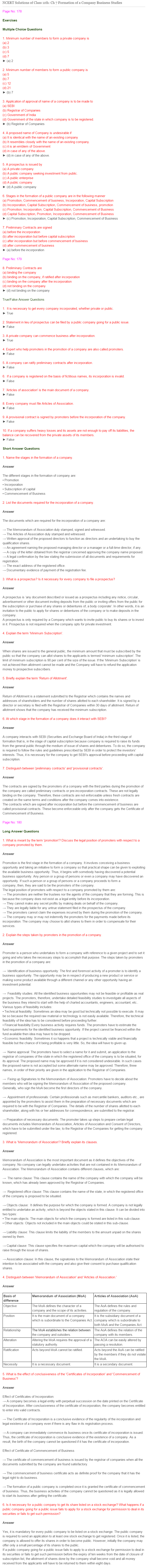NCERT-Solutions-For-Class-11-Business-Studies-Formation-of-a-Company