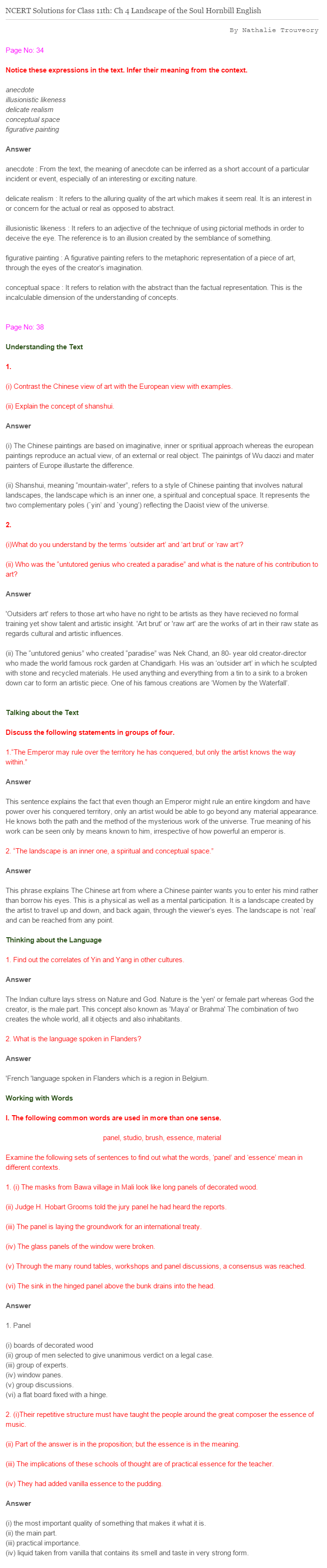 NCERT-Solutions-For-Class-11-English-Hornbill-Landscape-of-the-Soul