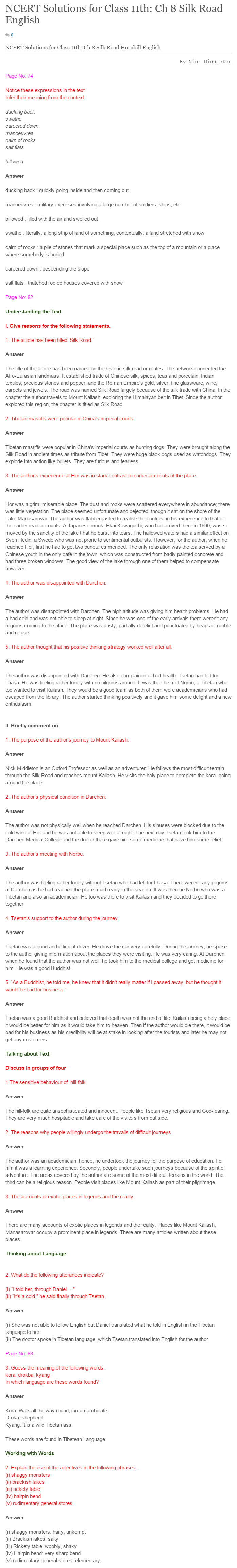 NCERT-Solutions-For-Class-11-English-Hornbill-Silk-Road