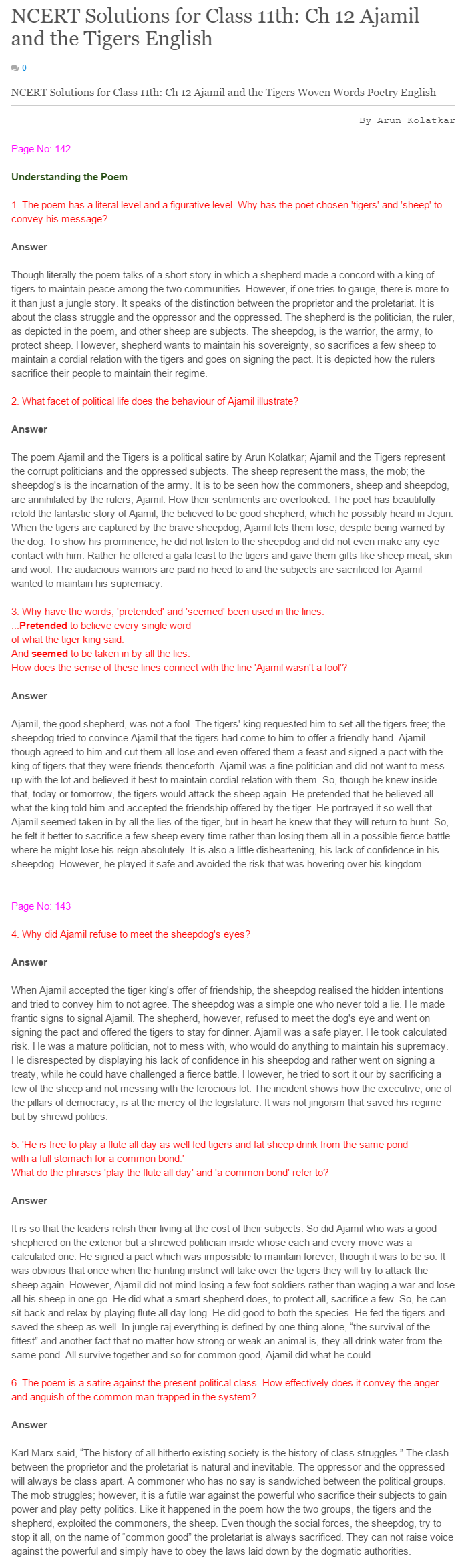 NCERT-Solutions-For-Class-11-English-Woven-Words-Ajamil-and-the-Tigers