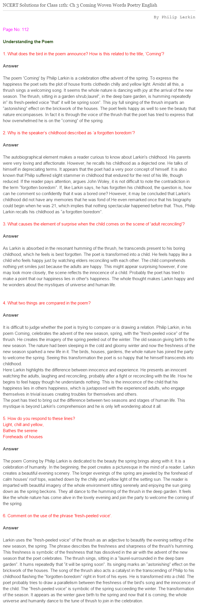 NCERT-Solutions-For-Class-11-English-Woven-Words-Coming