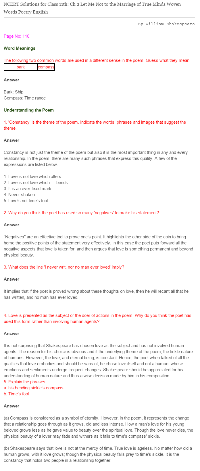 NCERT-Solutions-For-Class-11-English-Woven-Words-Let-Me-Not-to-the-Marriage-of-True-Minds