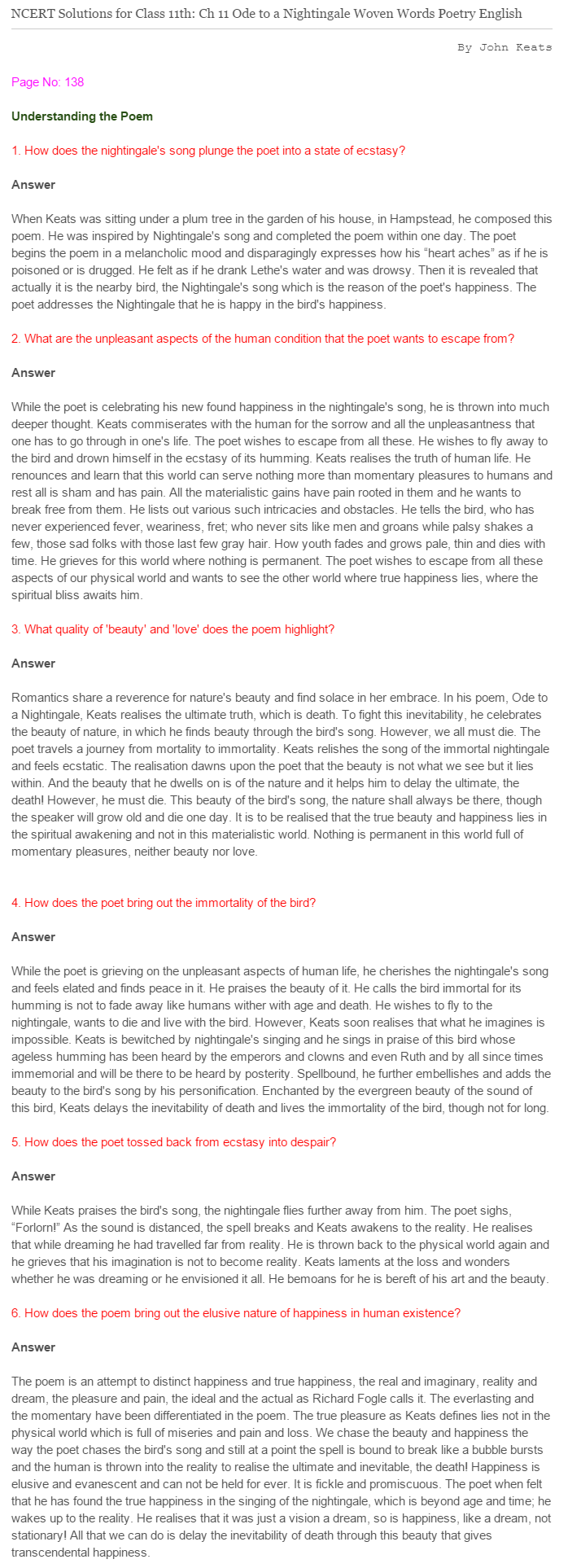 NCERT-Solutions-For-Class-11-English-Woven-Words-Ode-to-a-Nightingale
