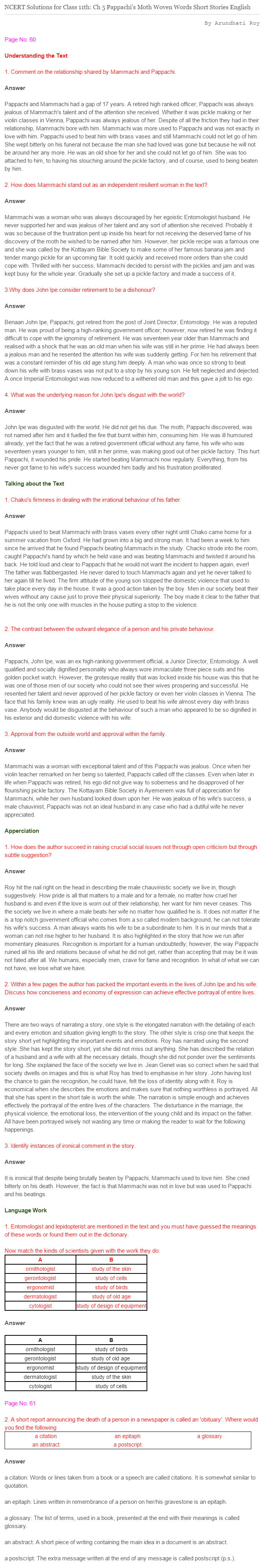 NCERT-Solutions-For-Class-11-English-Woven-Words-Pappachis-Moth