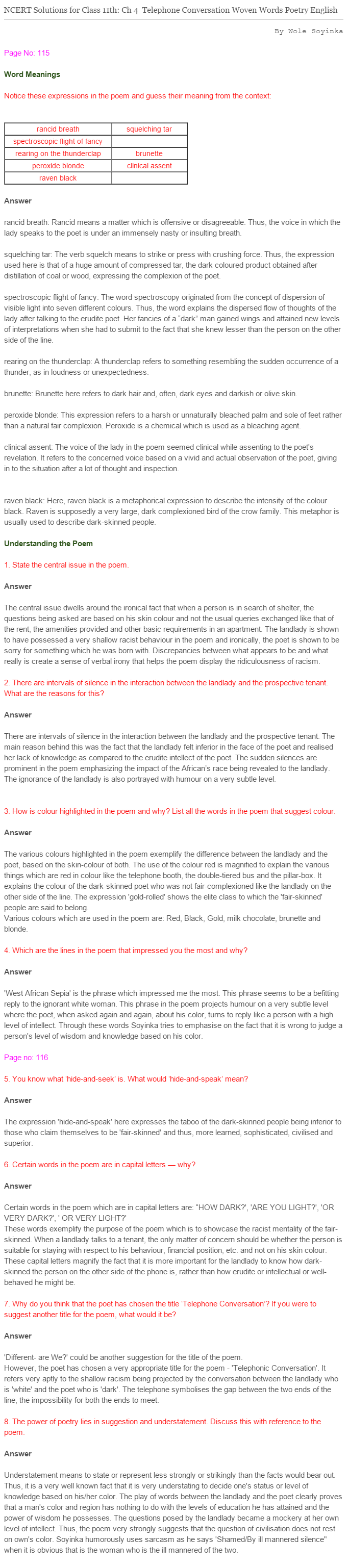 NCERT-Solutions-For-Class-11-English-Woven-Words-Telephone-Conversation