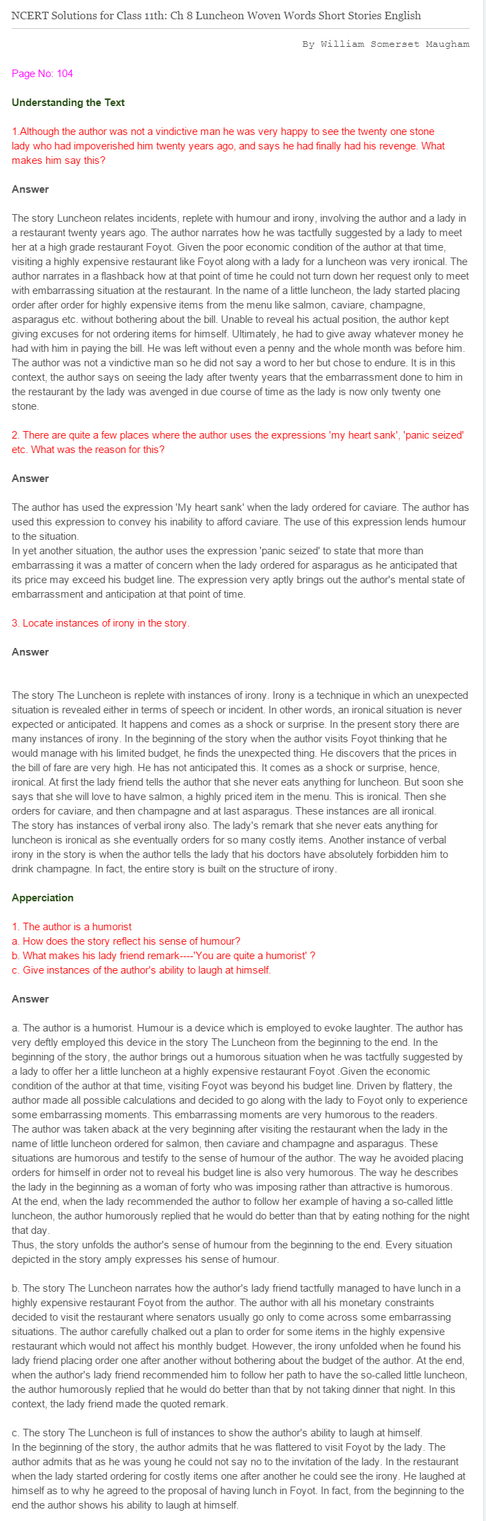NCERT-Solutions-For-Class-11-English-Woven-Words-The-Luncheon