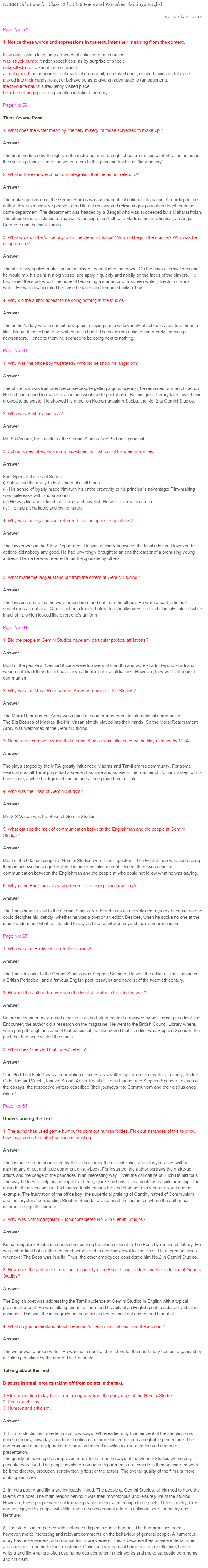 NCERT-Solutions-For-Class-12-Flamingo-English-Poets-and-Pancakes