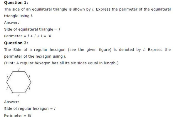 NCERT Solutions For Class 6 Maths Algebra Exercise 11.2 Q1