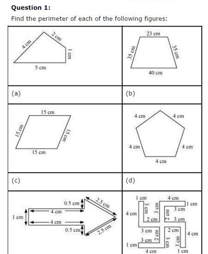 NCERT Solutions For Class 6 Maths Chapter 10 Mensuration Ex 10.1 Q1