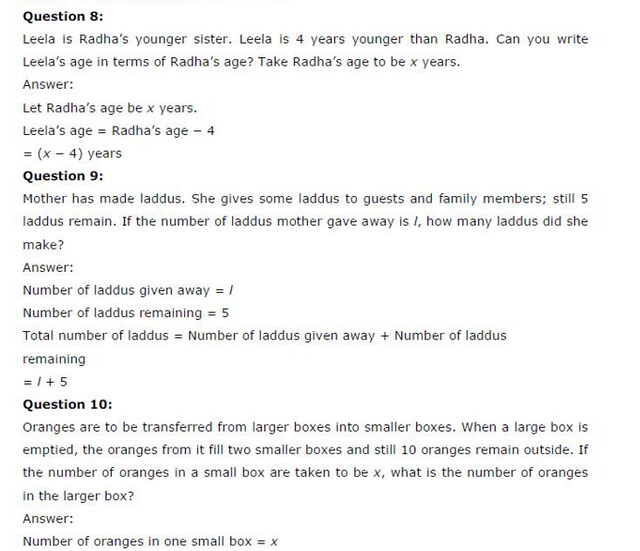 NCERT Solutions For Class 6 Maths Chapter 11 Algebra Ex 11.1 Q6
