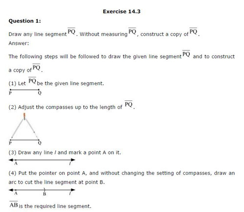 NCERT Solutions For Class 6 Maths Practical Geometry Exercise 14.3 Q1