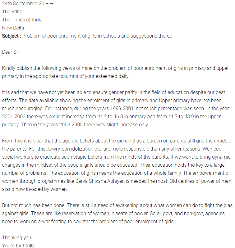 NCERT Solutions for Class 10 English Main Course Book Unit 2 Education Chapter 2 Educating the Girl Child Q8