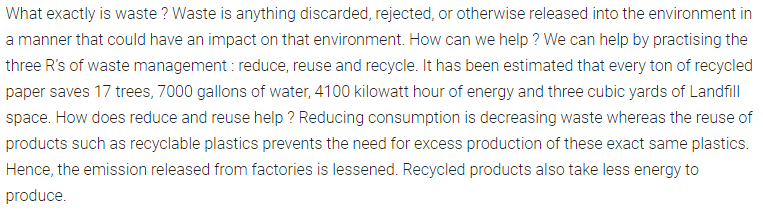 NCERT Solutions for Class 10 English Main Course Book Unit 4 Environment Chapter 3 Let's Clean up Q2