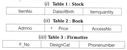NCERT Solutions for Class 10 Foundation of Information Technology - Database Concepts Q5