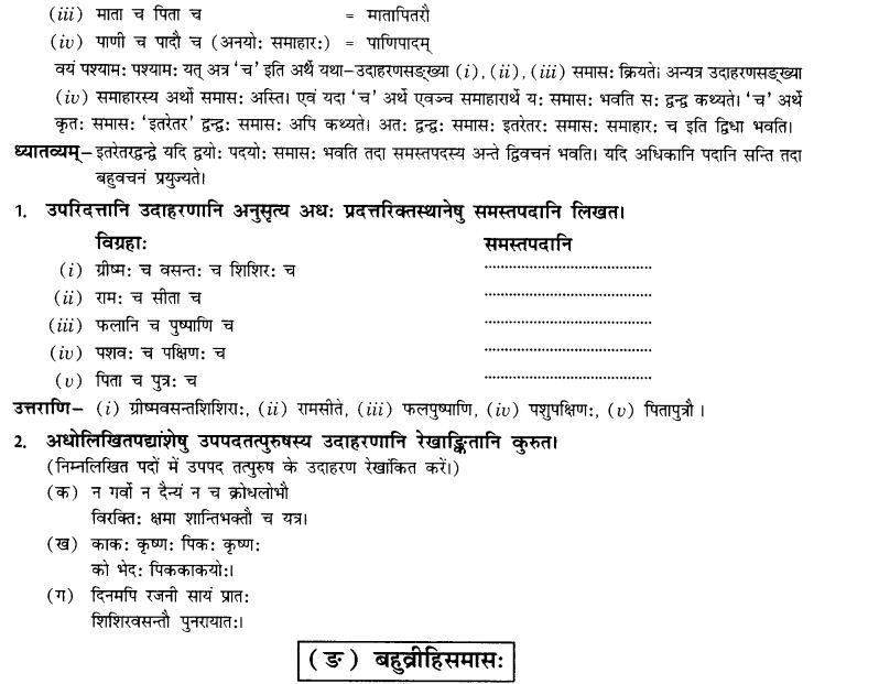 NCERT Solutions for Class 10th Sanskrit Chapter 3 Samasah 22