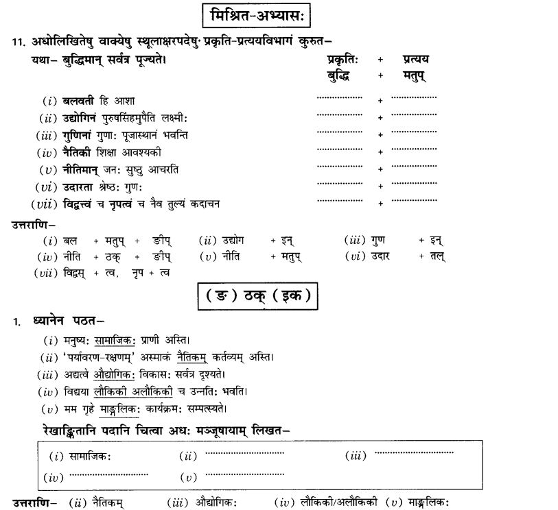 NCERT Solutions for Class 10th Sanskrit Chapter 4 Pratyayah 24