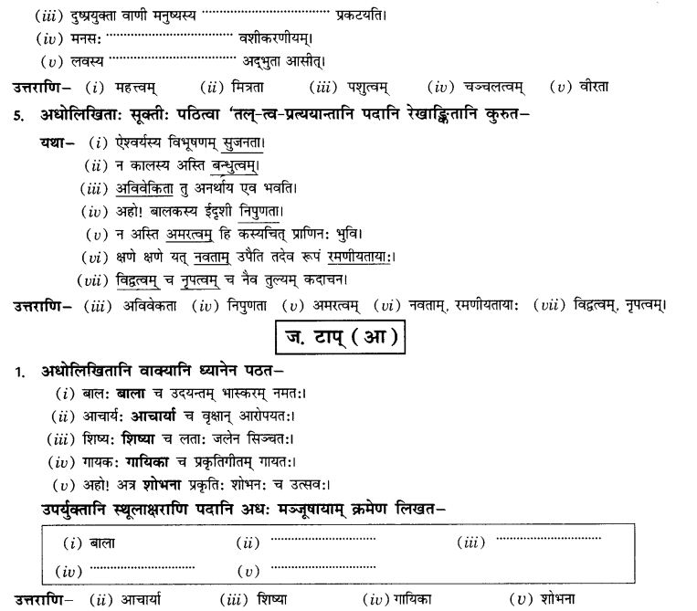 NCERT Solutions for Class 10th Sanskrit Chapter 4 Pratyayah 34